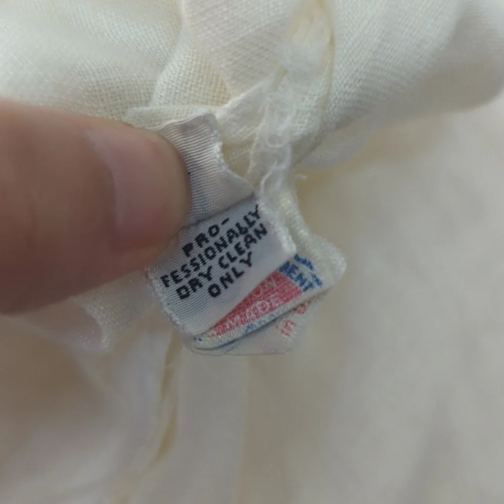 Vintage Pleated Button Down Top Ivory S/M preppy retro Business casual bohemian - Picture 7 of 9